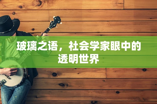 玻璃之语，社会学家眼中的透明世界