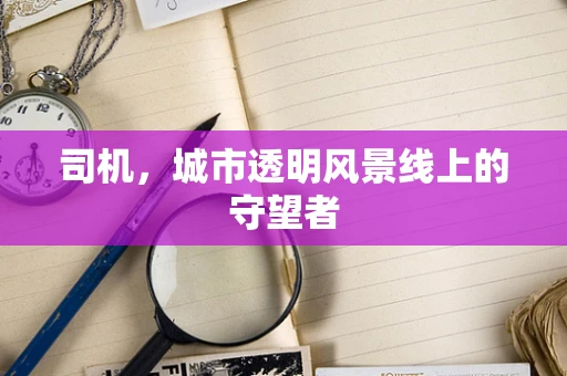 司机，城市透明风景线上的守望者