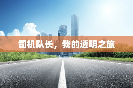 司机队长，我的透明之旅