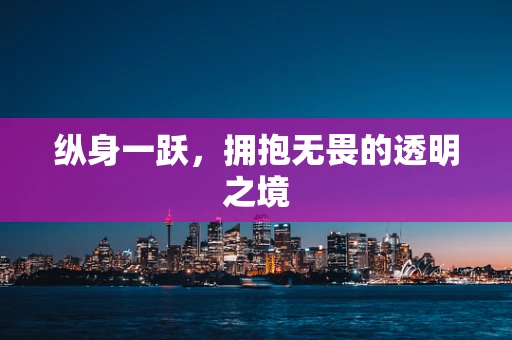 纵身一跃，拥抱无畏的透明之境