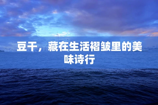 豆干，藏在生活褶皱里的美味诗行