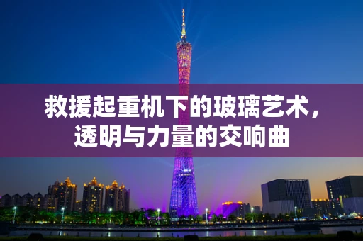 救援起重机下的玻璃艺术，透明与力量的交响曲