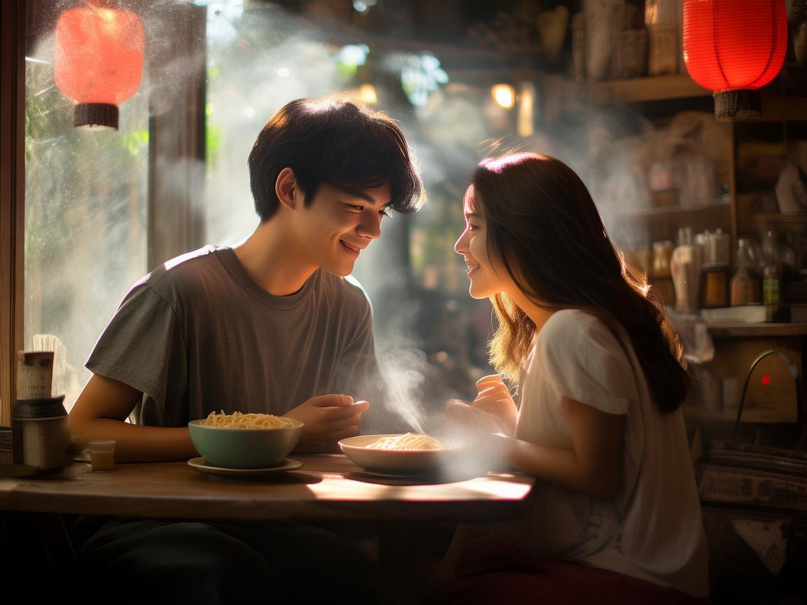 玻璃之恋，大专男生与女友的面馆情缘